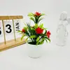 Plantas Artificiais em Vasos 5 Lótus Pequenos Bonsai Enfeites de Mesa Decoração de Interiores Paisagem para Casa Flores Artificiais Atacado