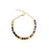 Pulsera del Festival del Bote del Dragón de Qingdao nicho alta gama femenina galvanizado moda temperamento pulsera de circón cuadrado colorido venta al por mayor