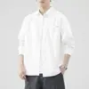 Camisa de manga larga para hombre de algodón puro de alta calidad y peso pesado, nueva camisa de trabajo estilo americano para primavera/otoño 2026 con cuello camisero, chaqueta casual