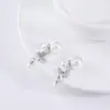 Pingente Borboleta Cravejado com Diamantes Vintage Agulha de Prata Brincos de Pérola para Mulheres, Brincos de Tarraxa com Franjas de Luxo Leve de Alta Qualidade, Modernos e Versáteis