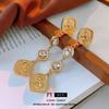 Pendientes de borla de león con diamantes y alfiler de plata vintage de la época medieval, pendientes de estilo retro de corte, pendientes de alta gama al por mayor