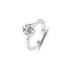 Produtos Populares de Transmissão ao Vivo Transfronteiriça Europeia e Americana: Anel de Prata Esterlina 925 com Diamante Moissanite de Um Quilate Anel Ajustável Atacado