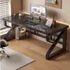 Mesa de Computador de Madeira Maciça Mesa de Escritório para Casa Quarto Simples Mesa Moderna Dupla Mesa para Estudante Mesa de Jogo