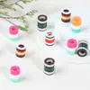Cuentas Cilíndricas Rayadas de Resina con Agujero Recto, Cuentas de Agujero Grande, Terminales de Cuerda para DIY, Accesorios de Ropa, Materiales para Bisutería