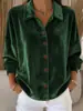 Comercio Exterior Amazon Sitio Independiente Cárdigan Casual de Manga Larga con Cuello Camisero Terciopelo Top para Mujer Ropa Transfronteriza para Mujer Europea y Americana