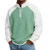 Chamarra Deportiva Casual Simple de Manga Larga para Hombre con Cuello Alto con Cremallera y Bloques de Color Color Waffle Estilo Nuevo Europeo y Americano Transfronterizo Sudadera para Hombre