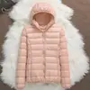 [Precio al por mayor] chaqueta ligera de plumón 2023 nueva corta con capucha moda ajustada otoño e invierno talla grande abrigo ropa de mujer