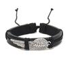 Pulsera de cuero cruzada europea y americana nueva para hombre pulsera tejida combinada multicapa de plumas creativas juego de cuatro piezas