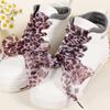 Cordones de Gasa de Nieve con Estampado de Leopardo 2.5cm-4cm Cordones Ensanchados Patrón de Estampado de Leopardo Cordones de Encaje de Gasa de Seda Cordones Planos
