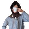 Otoño e Invierno gorro de punto bufanda integrada protección para las orejas gorro de lana con capucha gorro japonés dos en uno pasamontañas