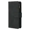 Funda de cuero tipo billetera con cremallera y múltiples ranuras para tarjetas, adecuada para Apple iPhone 17E / Air / 16 / 15