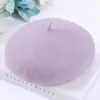Boina de Otoño e Invierno 100% Lana para Mujer, Sombrero de Cachemira Invierno Adelgazante para la Cara, Sombrero de Pintor, Estilo Británico, Estilo Coreano de Alta Gama