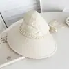 Nuevo Sombrero de Sol Estilo Coreano Versátil para Mujer Sombrero de Pescador Primavera Verano Ala Ancha Protección Solar Sombrero de Sol con Lazo