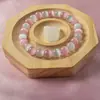 Pulsera de Piedra Ojo de Gato Rosa Granate Perlas Rosas Flor de Durazno Amor Hechizo de Amor Venta al por Mayor Regalo del Día de San Valentín