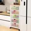 Armario de Almacenamiento Estrecho para Cocina con Cajones Deslizables, Cesta Multifuncional para Frutas y Verduras, Estante de Almacenamiento Multicapa para el Lado del Refrigerador