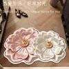Alfombrilla de Piso de Barro Diatomeas, Absorbente de Agua, Resistente a la Suciedad, Fácil de Mantener, Felpudo para Puerta de Baño, Diseño Floral 3D, Alfombrilla de Piso para Baño del Hogar