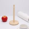 Portapañuelos de cocina de madera con espejo cruzado, soporte para papel higiénico de rollo sin perforaciones, estante de almacenamiento para servilletas, soporte vertical para trapos perezoso