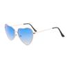 Gafas de Sol con Forma de Corazón de Color Degradado, Protección UV, Gafas de Sol para Fotografía de Viajes al Aire Libre, Gafas de Sol con Forma de Corazón de Metal para Fotografía Callejera
