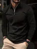 Camisa Polo de Manga Larga para Hombre 2026, Nueva Ropa de Negocios Transfronteriza para Hombre, Camisa Casual para Hombre de Manga Larga con Cuello de Solapa