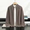 Nuevo cárdigan de cachemira con mangas raglán transfronterizo para hombre, chaqueta gruesa de cachemira con cremallera y cuello semi-alto, estilo business casual