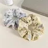 Goma para el pelo bonita de color crema estilo coreano con estampado floral para mujer, Cinta para coleta versátil de alta gama, Banda para el pelo atmosférica