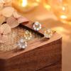 Brincos Pequenos de Bolo Banhados a Ouro 18K em Prata de Lei S925 Brincos Circulares Pequenos Completamente Cravejados de Diamante para Mulheres Simples e Modernos