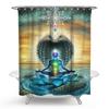 Cortina de ducha impermeable y a prueba de moho, impresión de pintura de arte retro de acuarela transfronteriza personalizada, 2018, fabricantes de baño
