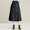 Saia Elegante Estampada Linha A Meia Saia Feminina 2026 Outono Inverno Nova Cintura Alta Emagrecedora Comprimento Médio Temperamento Para Ir ao Trabalho Saia Evasê