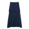 Ropa de Mujer de Exportación Transfronteriza 2025 Verano Estilo Europeo y Americano Tejido Falda Pequeña Plisada con Empalme de Gasa para Mujer D6165020