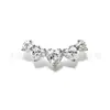 Pendientes de Titanio F136 con Circonita en Forma de Corazón de Cinco Filas G23 Aleación de Titanio Joyería para Piercings Cartílago de la Oreja Stud Coclea Stud Labio Stud