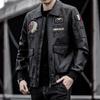 2021 Hombres cuero pu hombres solapa bordado ropa de motocicleta primavera y otoño moda casual para hombres fabricantes de chaquetas de cuero al por mayor