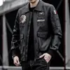 Ropa de cuero pu para hombre 2021 ropa para hombre con solapa bordada ropa de motocicleta primavera y otoño chaqueta de cuero casual de moda para hombre procesamiento personalizado