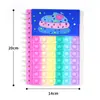 Livro de bobina pop bolha de silicone dinossauro unicórnio amor caderno de silicone caderno roedor A5 amor