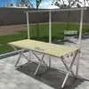 Estanterías Portátiles y Extensibles para Puestos de Mercado, Mesas Plegables de Bambú para Acampar al Aire Libre, Exhibidores para Puestos de Mercado Nocturno