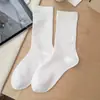 Calcetines grises de algodón puro para mujer, calcetines finos de media pantorrilla para verano, calcetines de color liso para primavera y otoño, calcetines de maternidad sin costuras 100% algodón