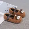 Outono/Inverno 2026 Novo Estilo Coreano Menina Sapatos de Inverno com Forro de Veludo Espesso e Pelo Sapatinhos de Princesa para Menina com Sola Macia e Superfície Macia Antiderrapantes