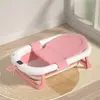 Bañera para Bebé con Sensor de Temperatura para Uso en Casa, Plegable y Adecuada para Sentarse y Acostarse, Tina de Baño Infantil Ampliada y Engrosada, Tina para Remojar Bebés