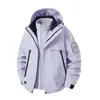 Chaqueta tres en uno a prueba de viento e impermeable para hombres y mujeres, con forro de forro polar, adecuada para otoño e invierno, y diseñada para senderismo, ciclismo y montañismo