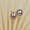 Brincos de Luz Brilhante de Alta Qualidade para Mulheres, Brincos Pérola Barroca de Água Doce, Dourado Púrpura, Cor Estranha, Brincos de Pérola Versáteis Retrô