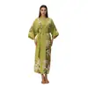 Pijamas de Comercio Exterior para Mujer Verano Estilo Europeo Americano Yaoting Delgado Satín Talla Grande Bata Larga de Manga Larga de Alta Calidad Ropa de Casa para Mujer