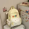 Nova Mochila Lisa Estilo Coreano, Mochila Escolar Casual e Leve para Alunos do Ensino Fundamental, Letras Bordadas de Alto Valor, Mochila para Alunos do Ensino Médio