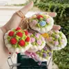 Chaveiro Pequeno Buquê Crochê Lã Pingente Mochila Pequeno Buquê Presente Mini Rosa Flor de Lã Atacado
