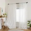 Cortinas de Tela Jacquard para Janela Sala de Estar Quarto Varanda Renda Flor Pastoral Gaze Tecido de Cortina Fabricante Atacadista Amazon