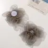 Luxo Leve e de Alta Qualidade Seda Brilhante Strass Cintilante Embellished Organza Camélia DIY Vestido de Festa Acessórios de Cabelo