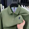 Nueva Camiseta de Algodón Puro de Manga Larga para Hombre de Paul con Cuello Polo y Logo de Caballo Bordado Ropa para Hombre de Primavera y Otoño