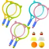 Raqueta de Bádminton Infantil para Exteriores e Interiores, Duradera, Dibujos Animados, Malla, Set de Raquetas, Raqueta de Tenis Interactiva para Padres e Hijos de Jardín de Infancia