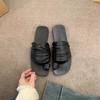 Chinelos Slip-On para Mulheres Verão 2025 Roupa Externa Estilo Fada Retrô Francês Férias Rasteirinhas Meias Calças Sapatos de Praia