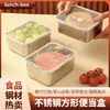 Caja de almacenamiento de alimentos de acero inoxidable con tapa, grado alimenticio, uso comercial, caja rectangular para picnic, caja multiusos para congelar