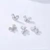 Jiang Ti F136 Titânio Brinco Borboleta Quadrado Zircônia Fronteira G23 Liga de Titânio Joia para Perfuração Corporal Brinco