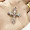 Collar con cruz de Spice Girl, estilo dulce y genial, para mujer, con incrustaciones de diamantes de estilo gótico europeo y americano, diseño de collar Y2K, cadena de clavícula.